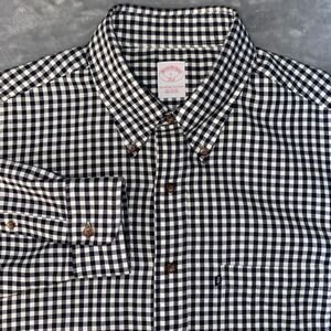 Brooks Brothers 346 Gingham Check Button Down Shirt Men's Size L All Cotton